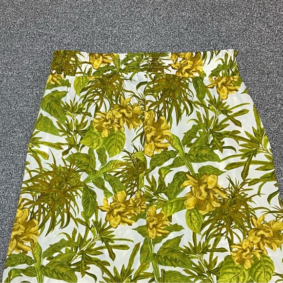 Rose & Olive Floral Sheer Wide Leg Pants Womens Size Medium Green Drawstring - Picture 10 of 11